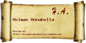 Holman Annabella névjegykártya